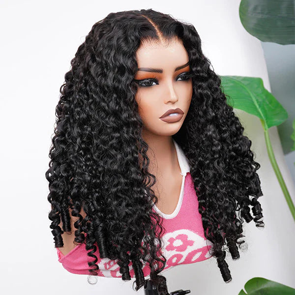 Burmese Curly Glueless Wig Bleached Knots 13x4 13x6 HD Lace Front Wear Go Wig With Flexible Fit Drawstring