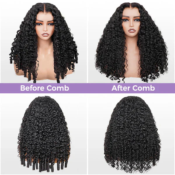 Burmese Curly Glueless Wig Bleached Knots 13x4 13x6 HD Lace Front Wear Go Wig With Flexible Fit Drawstring
