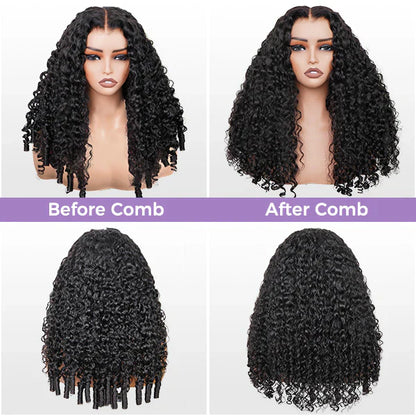Burmese Curly Glueless Wig Bleached Knots 13x4 13x6 HD Lace Front Wear Go Wig With Flexible Fit Drawstring