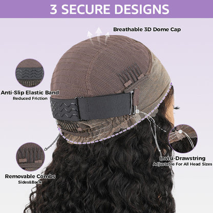 Kinky Straight 360 Lace Front Glueless Wig with Bleached Knots