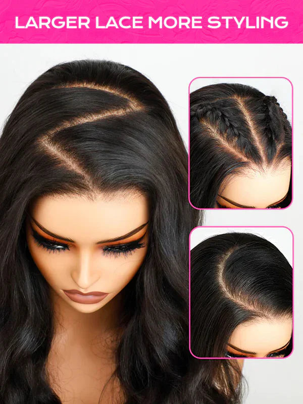 Pre-bleached Kinky Straight Hair Wear Go Glueless Wig 7x5 Pre-cut HD Lace Pre-plucked