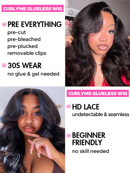 Pre-bleached Kinky Straight Hair Wear Go Glueless Wig 7x5 Pre-cut HD Lace Pre-plucked