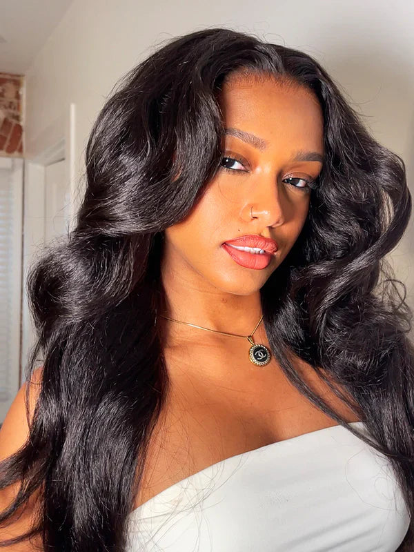 Pre-bleached Kinky Straight Hair Wear Go Glueless Wig 7x5 Pre-cut HD Lace Pre-plucked