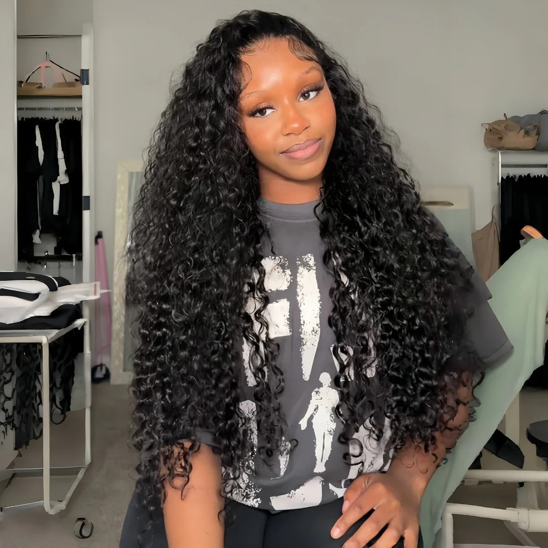 Thick Long Curly 13x4 Lace Frontal Wig Glueless Style