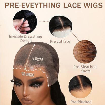 Thick Long Curly 13x4 Lace Frontal Wig Glueless Style